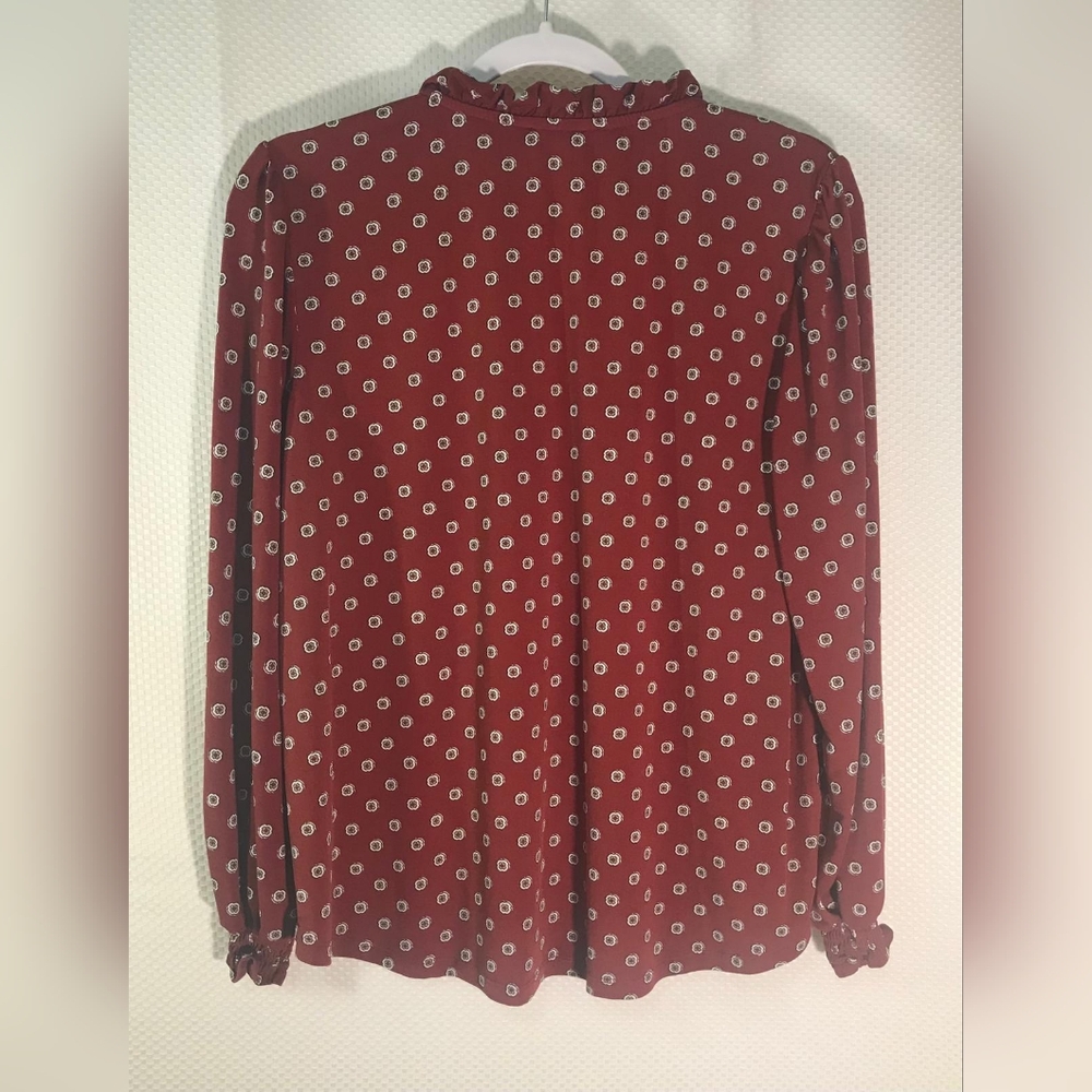 ANN TAYLOR FOCTORY  Women's Red PattƁerned Blouse zize MP Made In India - Picture 8 of 8